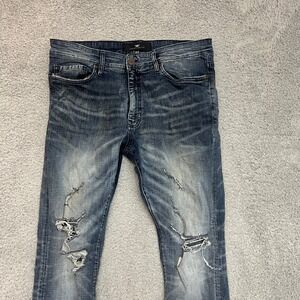 Jordan Craig Sean Jeans Mens 38x34 Blue Good Distressed Slim Fit JM3576